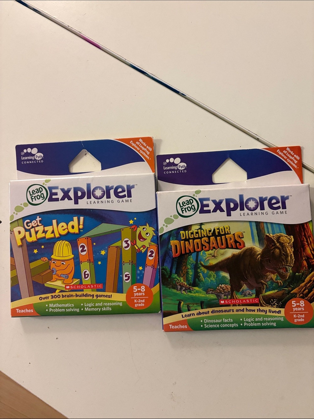 LeapFrog Explorer Learning Games - Get Puzzled! & Digging for Dinosaurs (Blue)